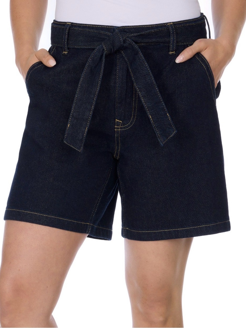 Tommy Hilfiger Dark Blue Tie-Waist Denim Shorts